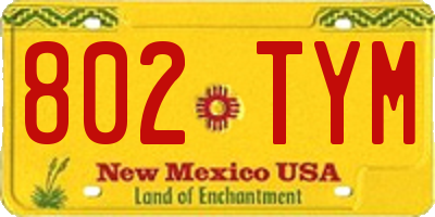 NM license plate 802TYM