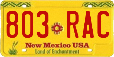 NM license plate 803RAC