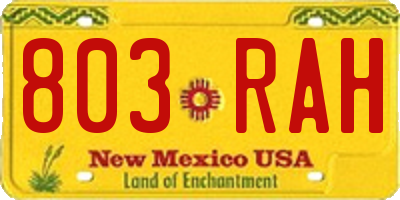 NM license plate 803RAH