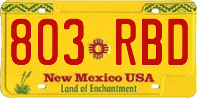 NM license plate 803RBD