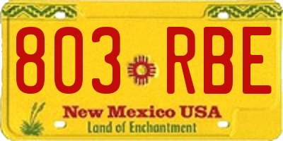 NM license plate 803RBE