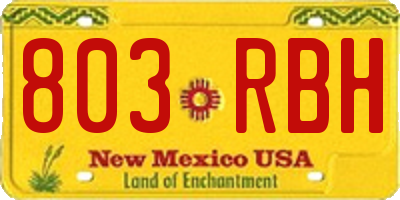 NM license plate 803RBH