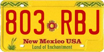 NM license plate 803RBJ