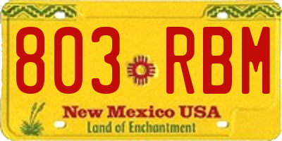 NM license plate 803RBM