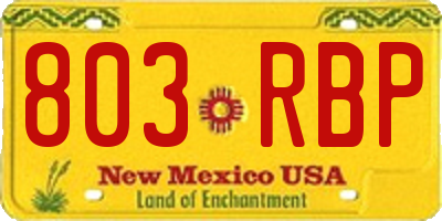 NM license plate 803RBP
