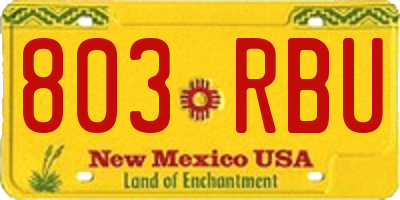 NM license plate 803RBU