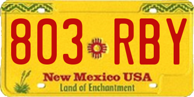 NM license plate 803RBY