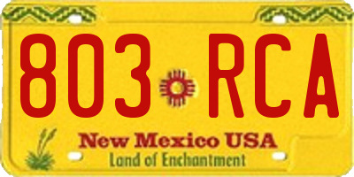 NM license plate 803RCA