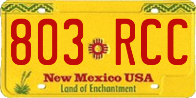 NM license plate 803RCC