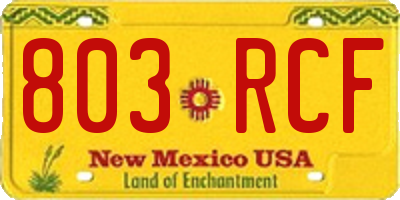 NM license plate 803RCF
