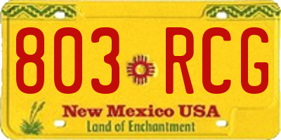 NM license plate 803RCG