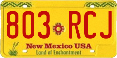 NM license plate 803RCJ