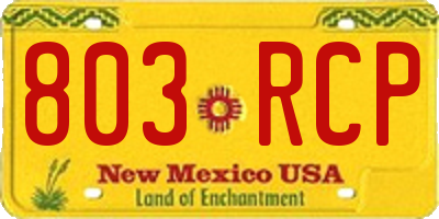 NM license plate 803RCP