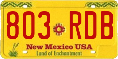 NM license plate 803RDB