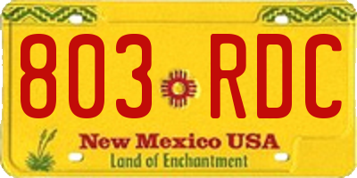 NM license plate 803RDC