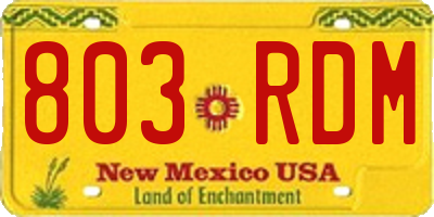 NM license plate 803RDM