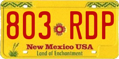 NM license plate 803RDP