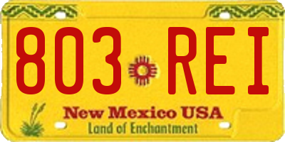 NM license plate 803REI
