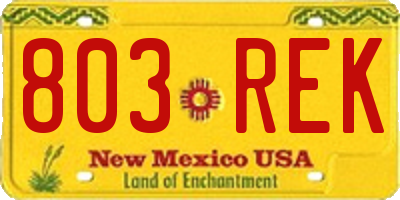 NM license plate 803REK