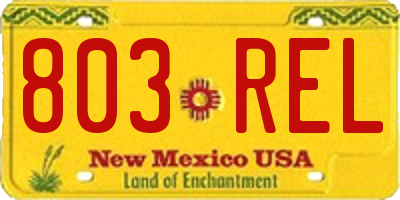 NM license plate 803REL