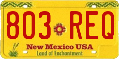 NM license plate 803REQ