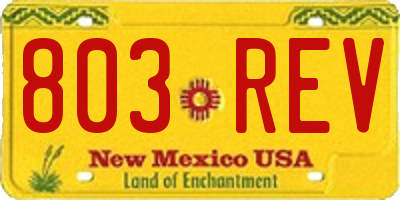 NM license plate 803REV