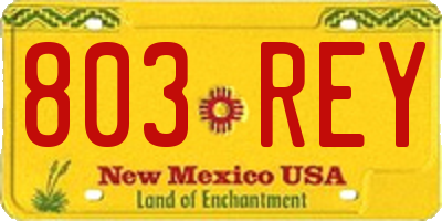 NM license plate 803REY