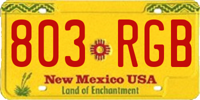 NM license plate 803RGB
