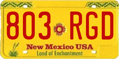 NM license plate 803RGD