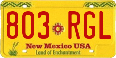 NM license plate 803RGL