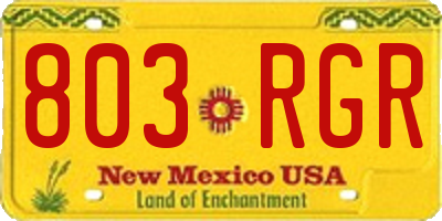 NM license plate 803RGR