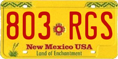 NM license plate 803RGS