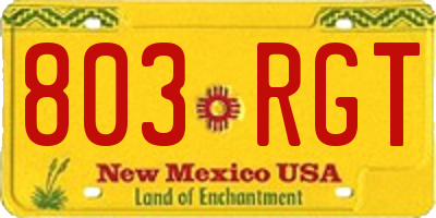 NM license plate 803RGT