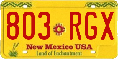 NM license plate 803RGX