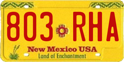 NM license plate 803RHA