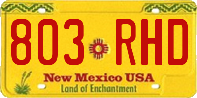 NM license plate 803RHD