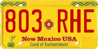 NM license plate 803RHE