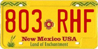 NM license plate 803RHF