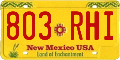 NM license plate 803RHI
