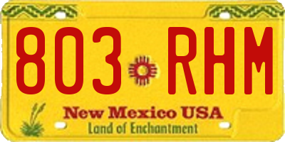 NM license plate 803RHM