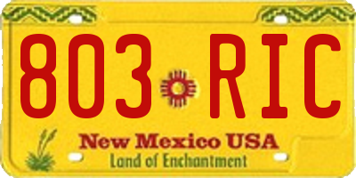 NM license plate 803RIC
