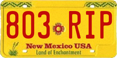 NM license plate 803RIP