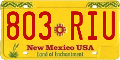 NM license plate 803RIU
