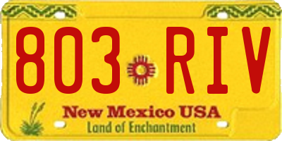 NM license plate 803RIV
