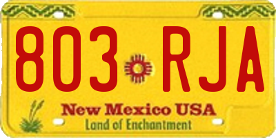 NM license plate 803RJA