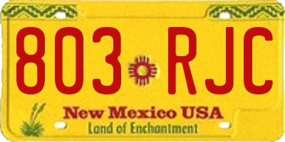 NM license plate 803RJC