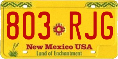 NM license plate 803RJG