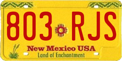NM license plate 803RJS