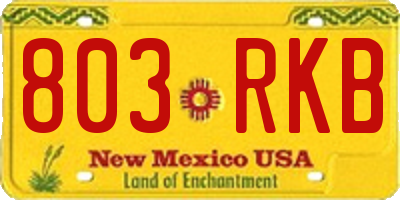 NM license plate 803RKB