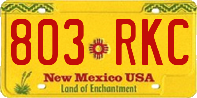 NM license plate 803RKC